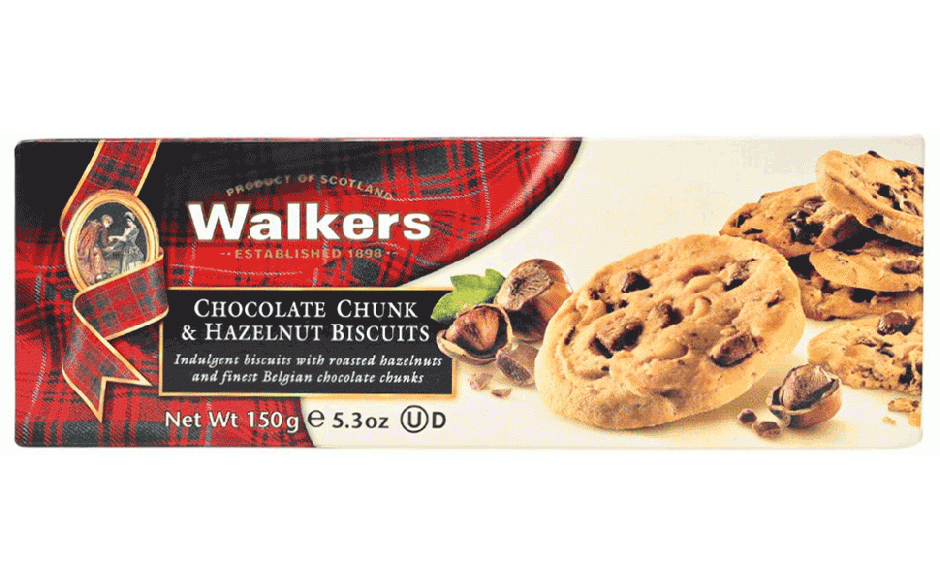 WALKERS SHORTBREAD CHOC CHNK HZLNUT 150g