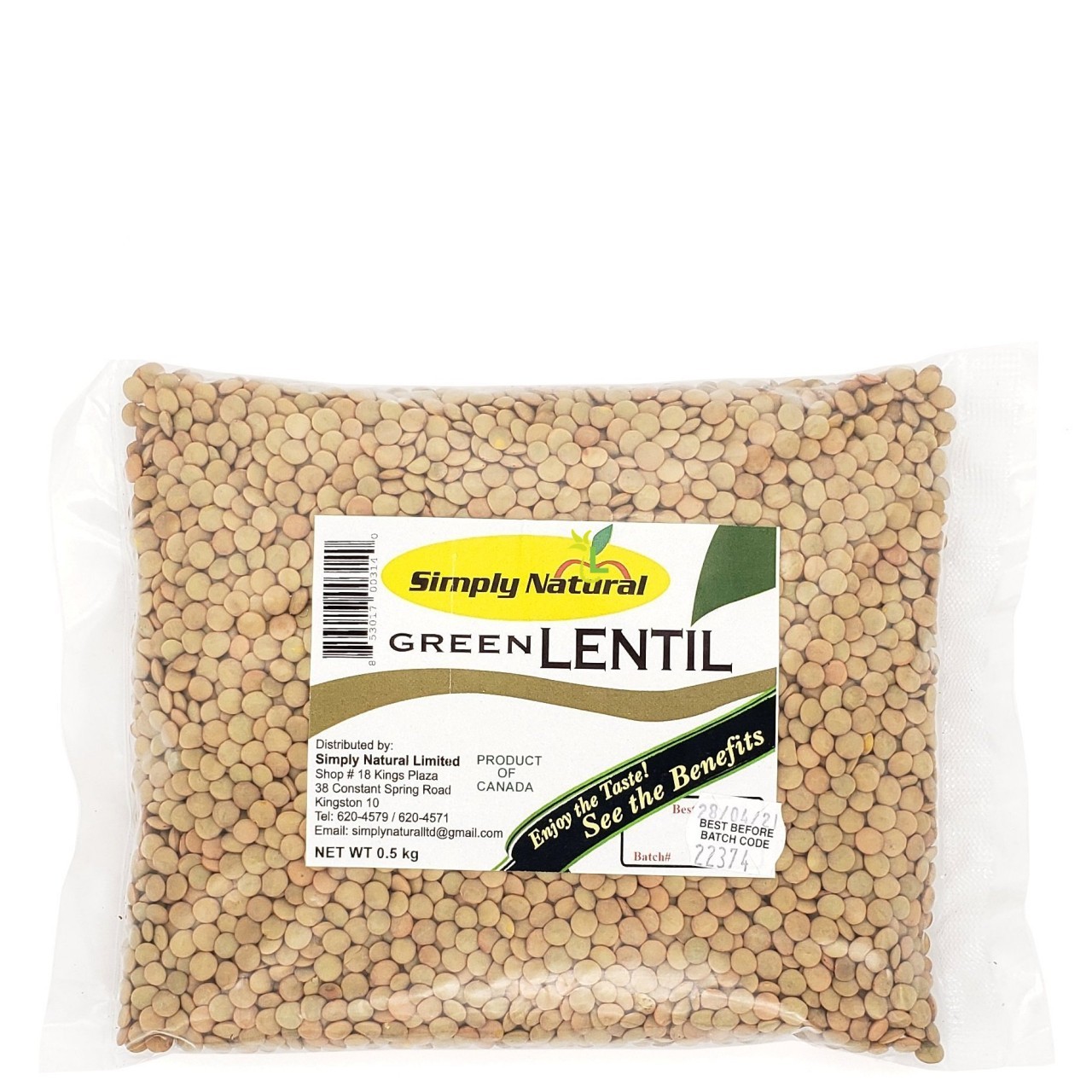 SIMPLY NATURAL GREEN LENTIL 0.5g