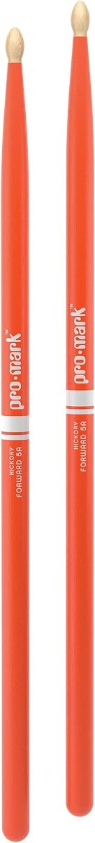 ProMark Classic Forward 5A Painted Orange Hickory Drumsticks, Oval Wood Tip