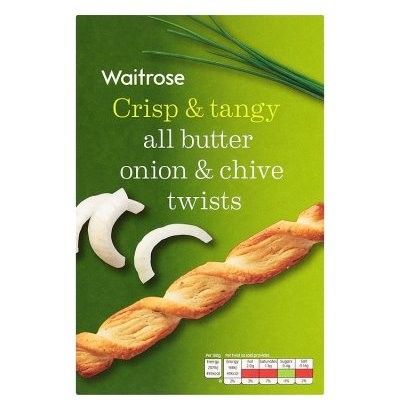 WAITROSE TWISTS CHIVE ONION 125g