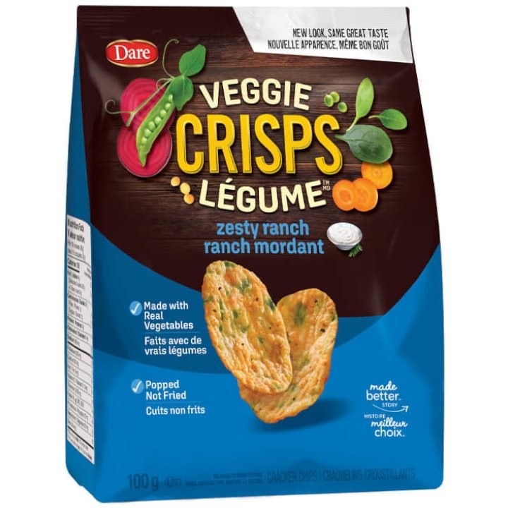 DARE VEGGIE CRISPS ZESTY RANCH 100g