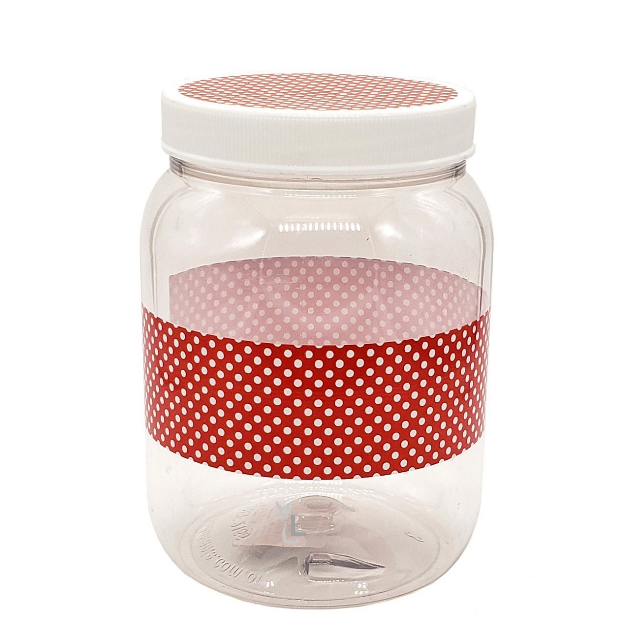 BANDEIRANTE PLASTIC JAR RED DOTS 1ct