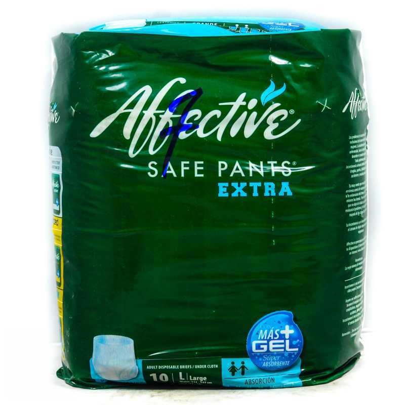 AFFECTIVE SAFE PANTS ADULT DISP. BRIEFS LGE 10’S