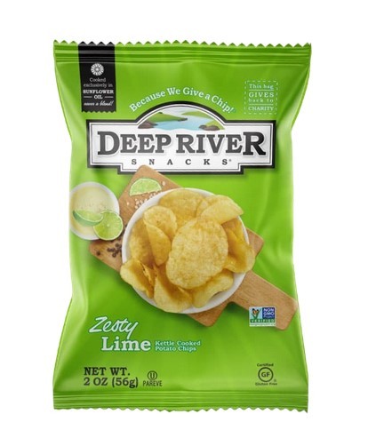DEEP RIVER KETTLE CHIPS ZESTY LIME 2oz