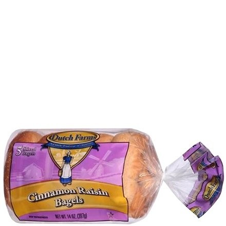 DUTCH FARMS BAGELS CINNA MON RAISIN 5ct