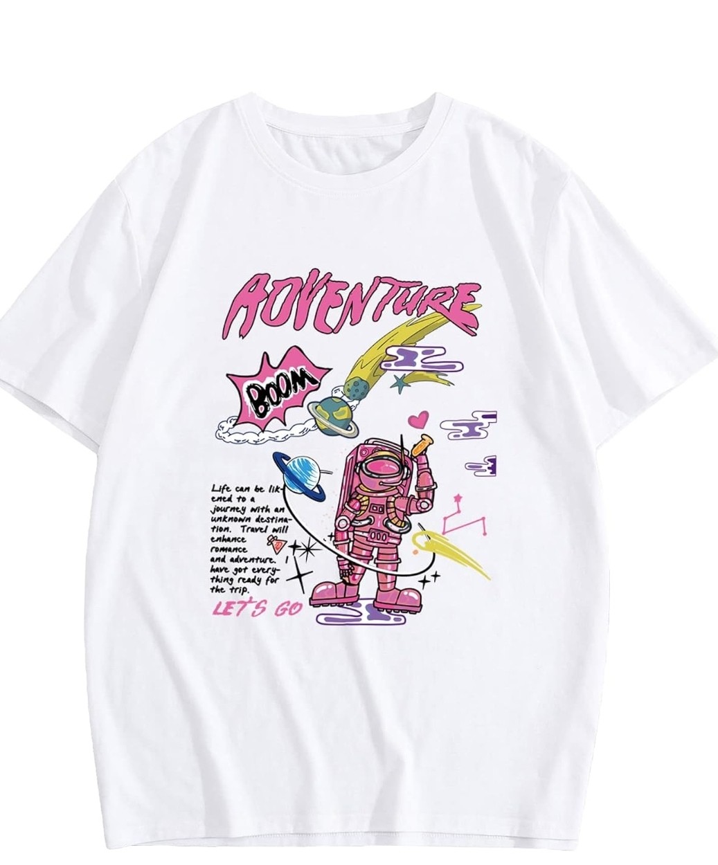 GORGLITTER Men's Graphic Print Short Sleeve T Shirt Round Neck Casual Tee Top
