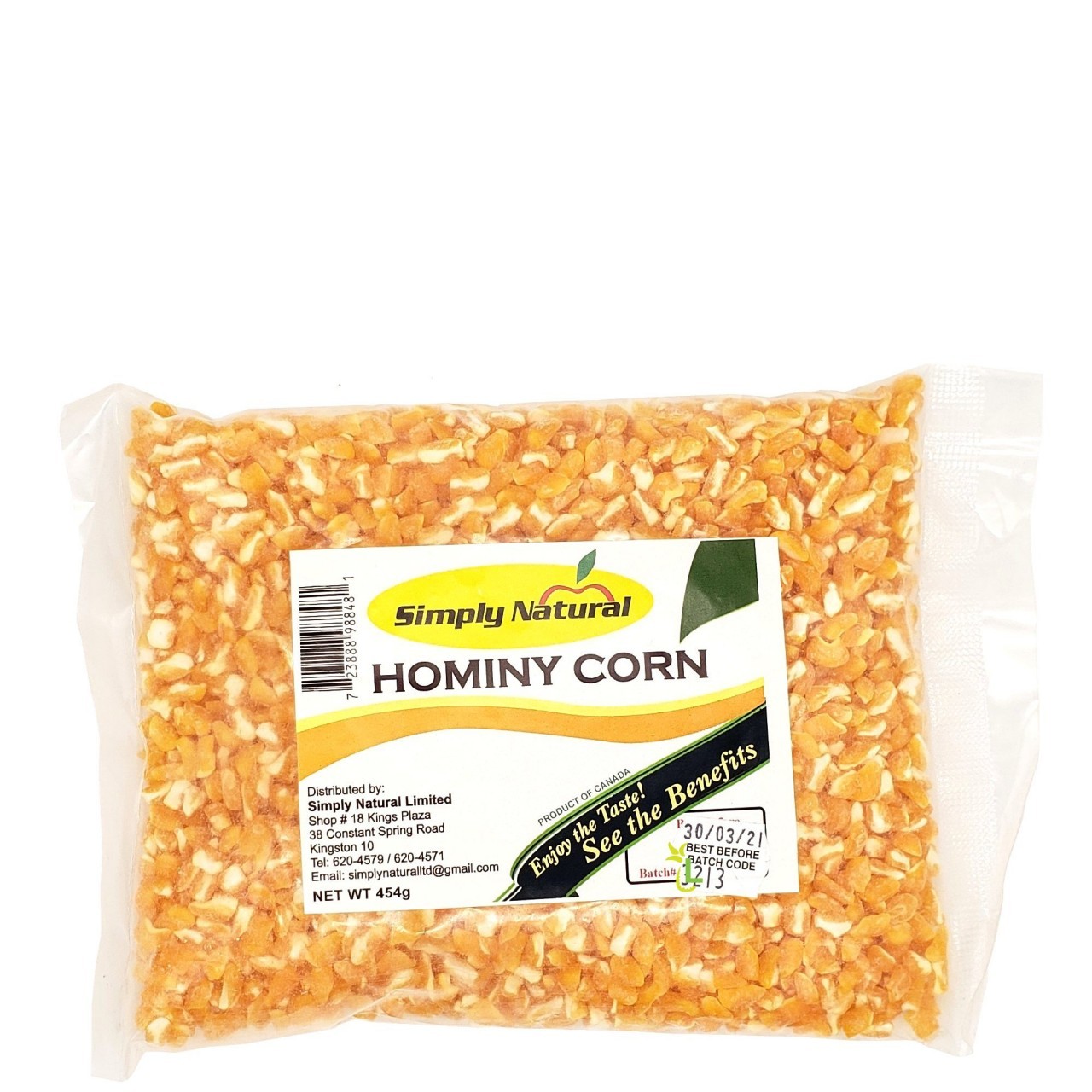 SIMPLY NATURAL HOMINY CORN 454g