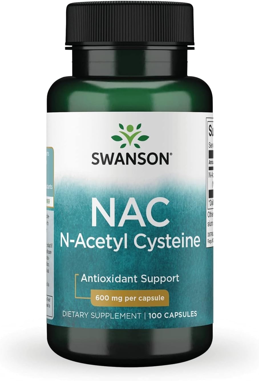 Swanson Premium- NAC N-Acetyl Cysteine Capsules, 600 mg, 100 Count