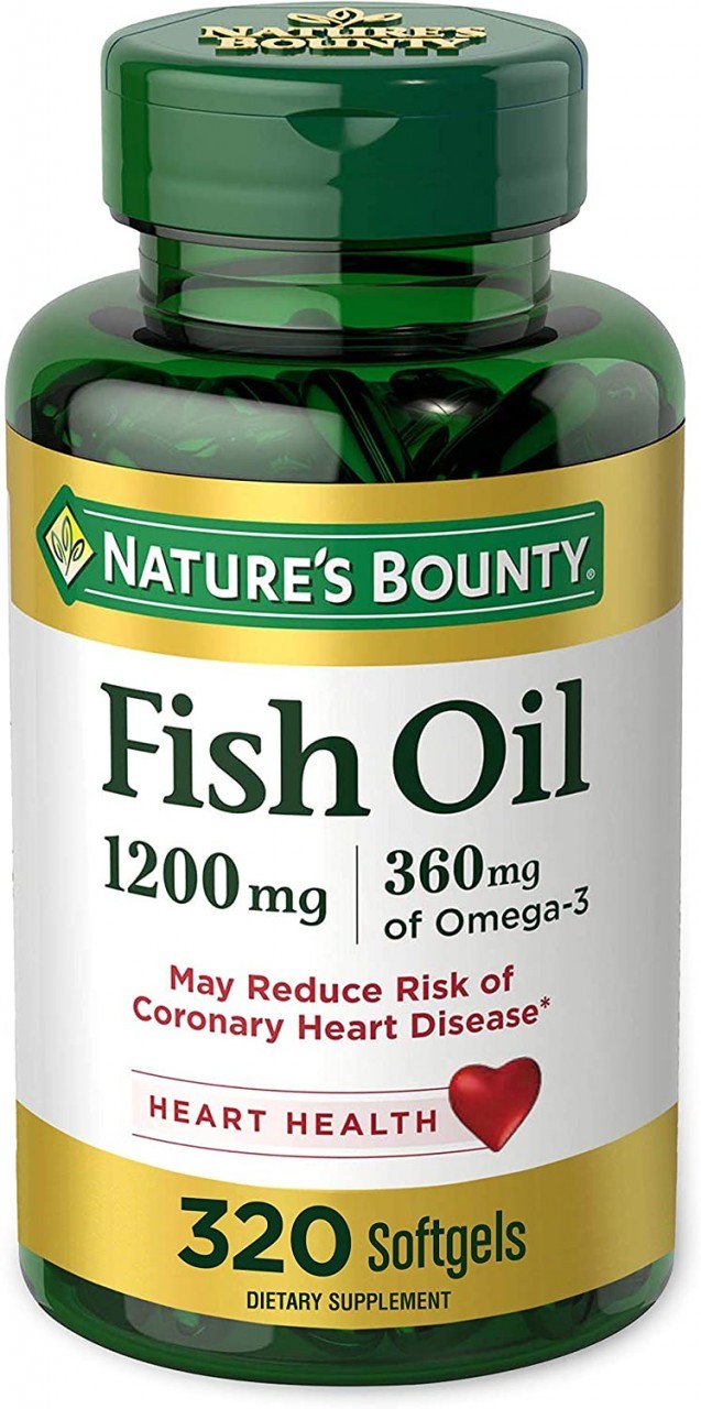 Nature’s Bounty Fish Oil, 1200mg, 360mg of Omega-3, 320 Rapid Release Softgels