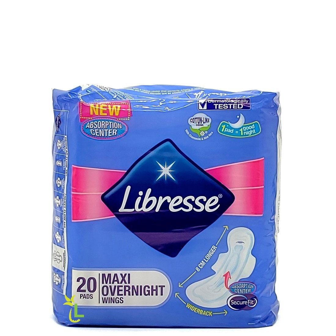 LIBRESSE COTTON MAXI OVERNIGHT WINGS 20s