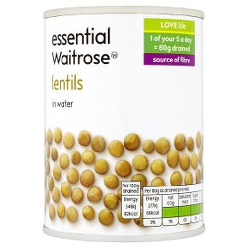 WAITROSE LENTILS IN WATER 410g