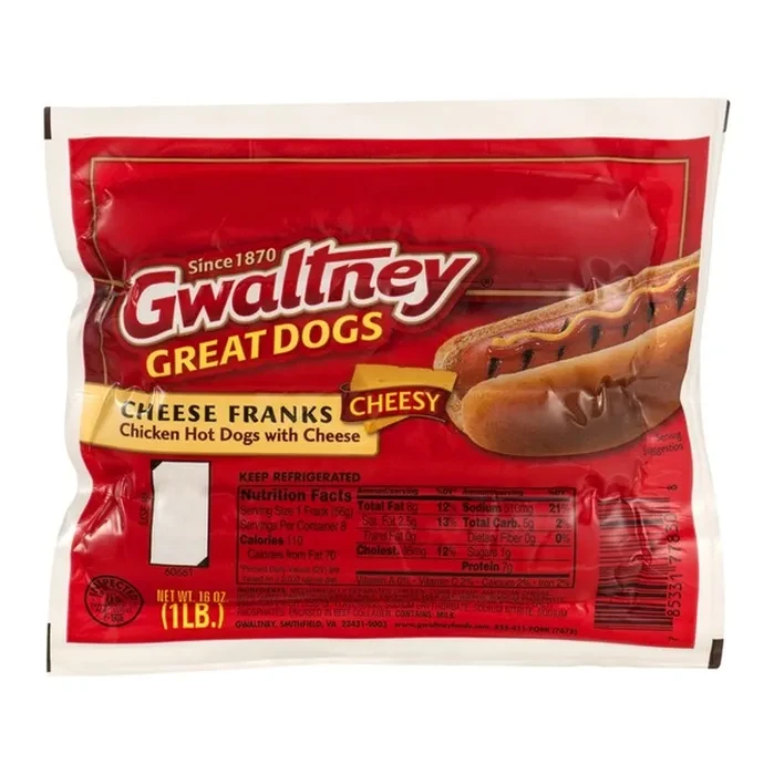 GWALTNEY CHEESE FRANKS 16OZ