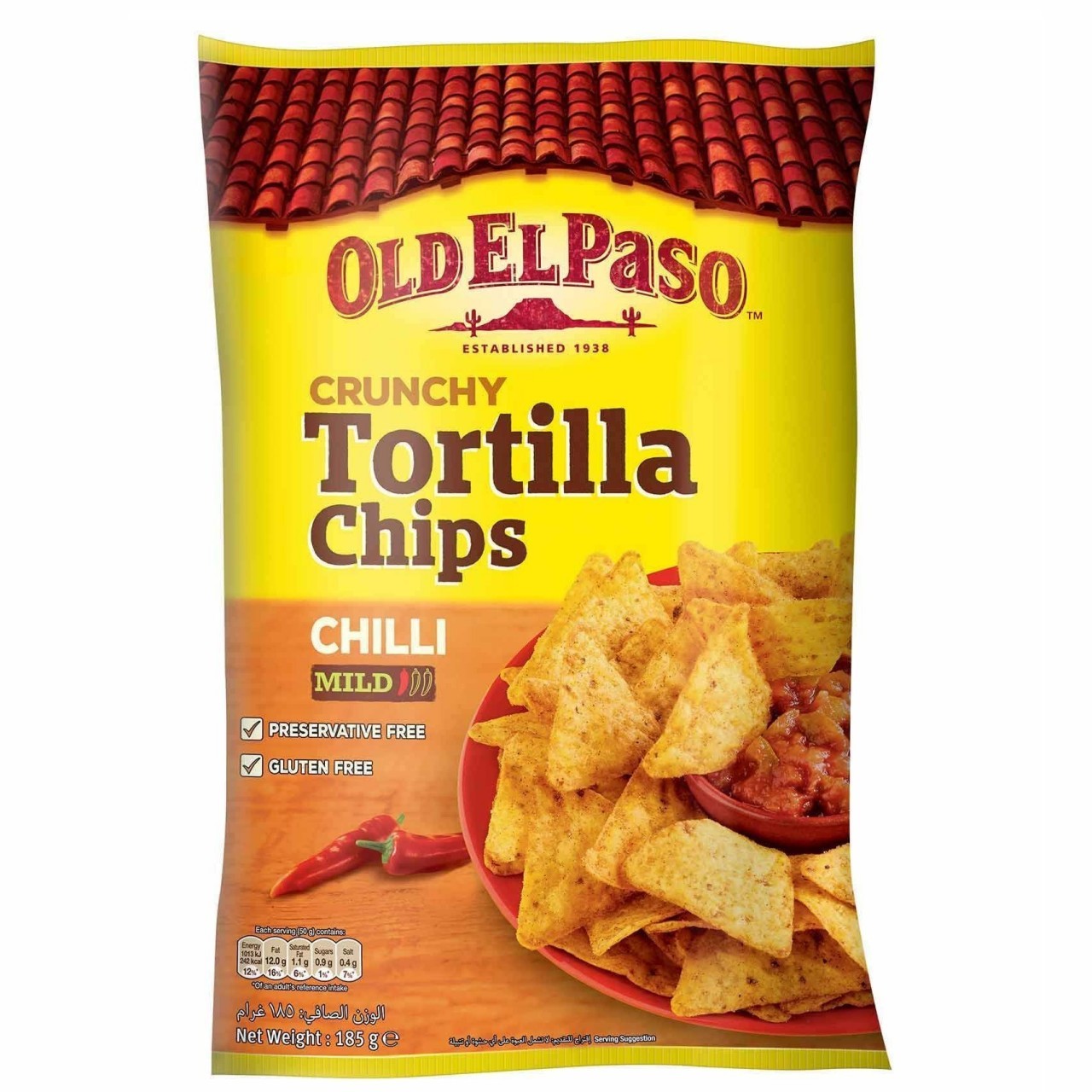 OLD EL PASO TORTILLA CHIPS CHILLI 185g