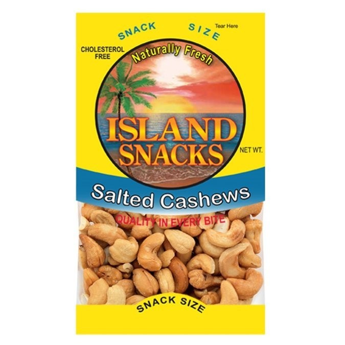 ISLAND SNACKS SALTED CASHEWS 2.25oz