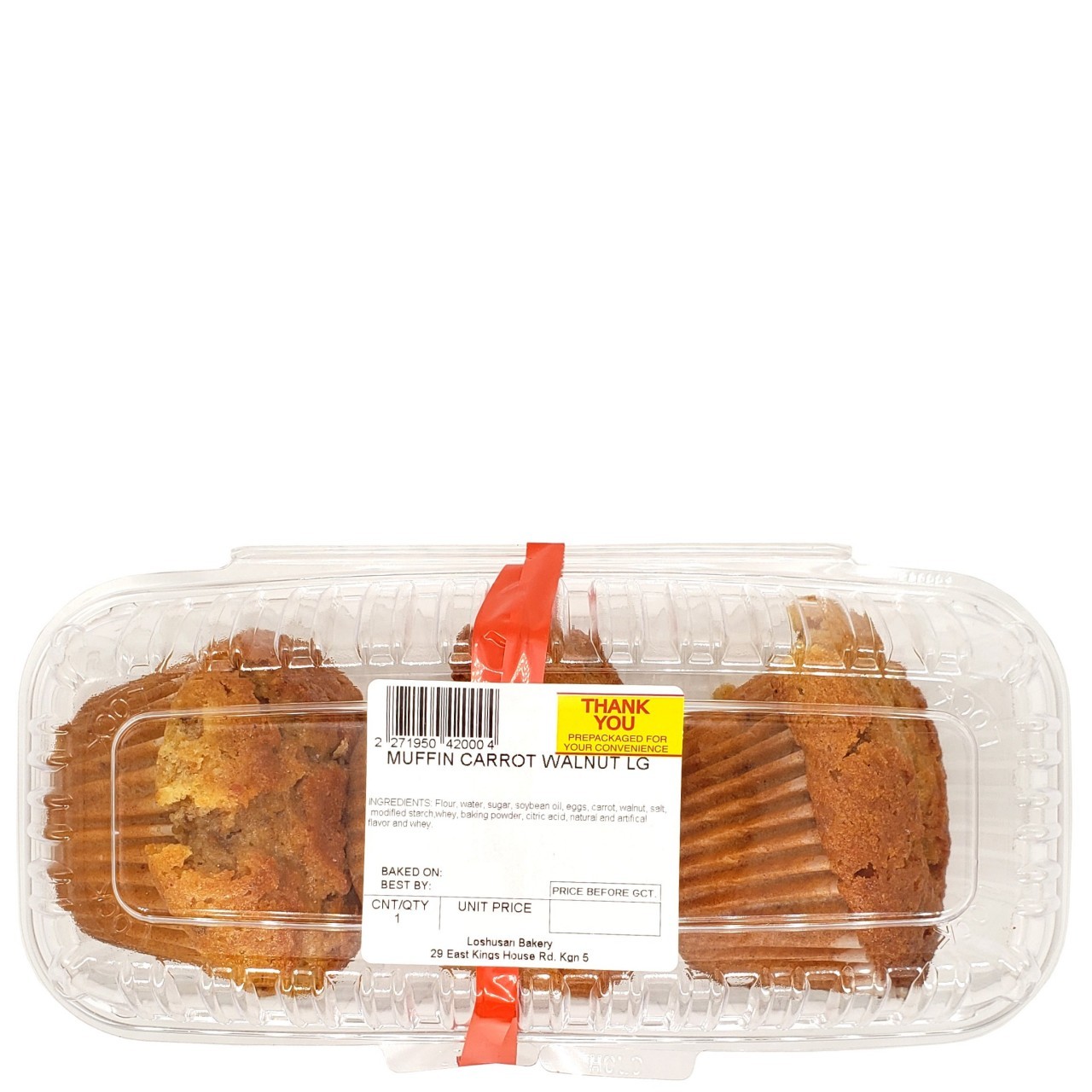 MUFFINS CARROT WALNUT LG 3ct