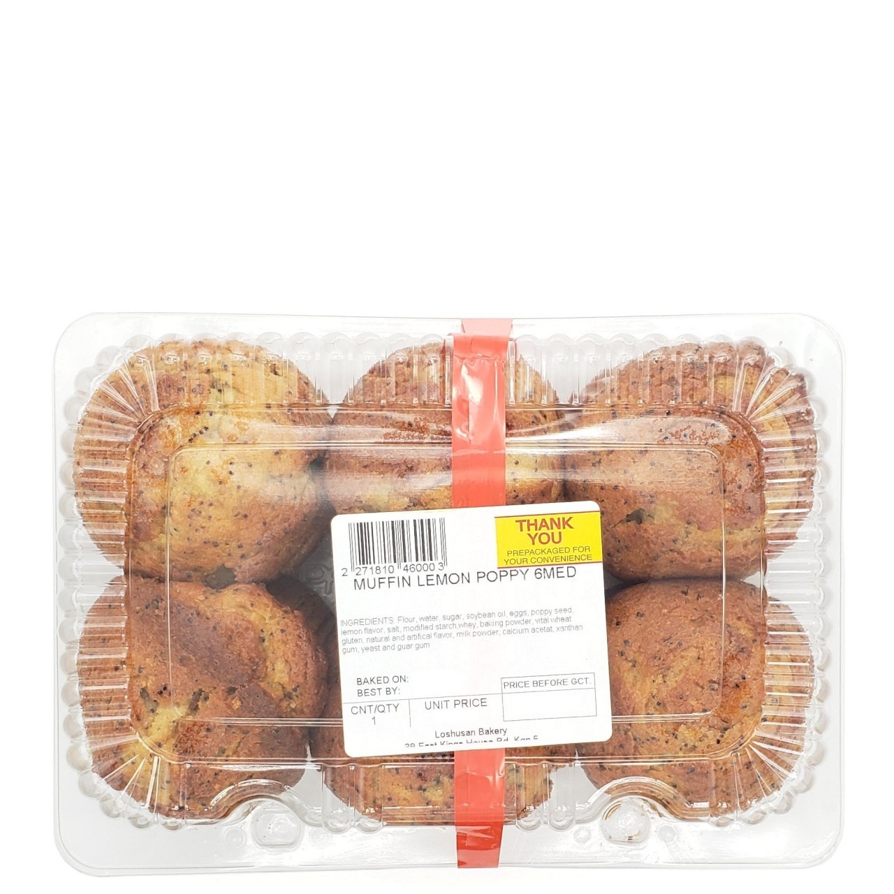 MUFFINS LEMON POPPYSEED MED 6ct