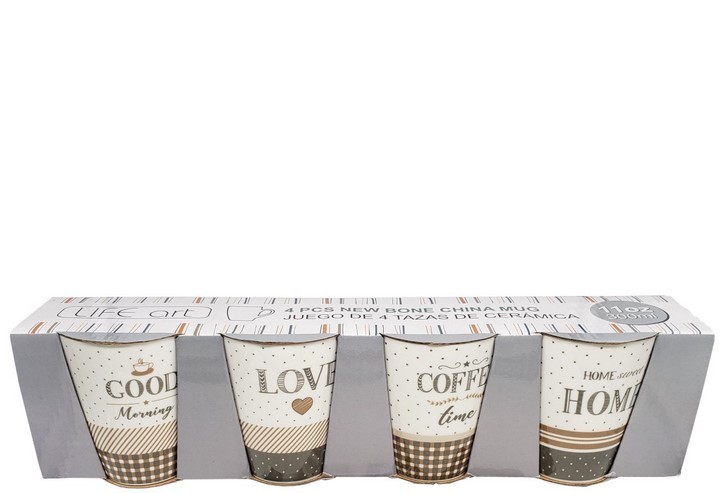 LIFE ART GOOD MORNING MUG SET 4pc