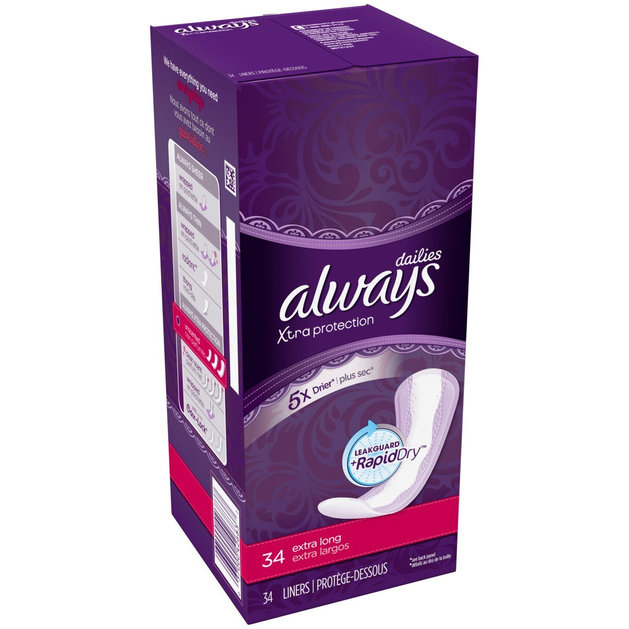 ALWAYS DAILY LINERS EXTRA LONG 34s