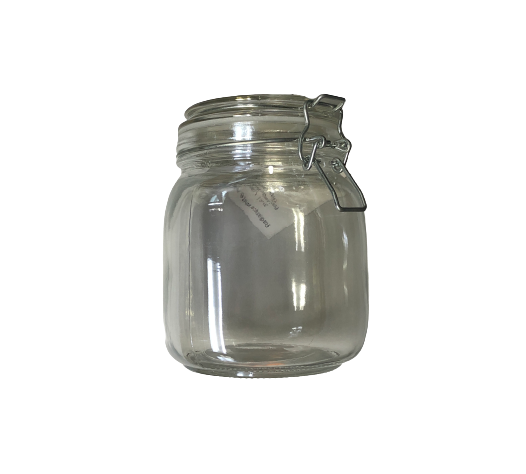 Circleware Radiance White Pearl Medium Glass Canister, 1 Liter
