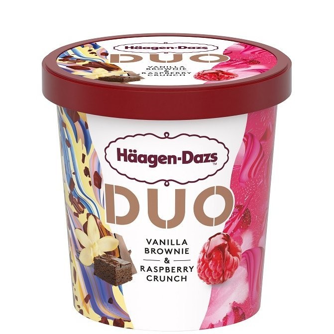 HAAGEN DAZS DUO VAN BROWNIE RASP 420ml
