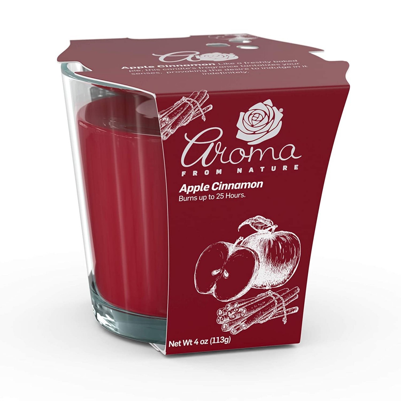 AROMA NATURALS CANDLE APPLE CINN 4oz
