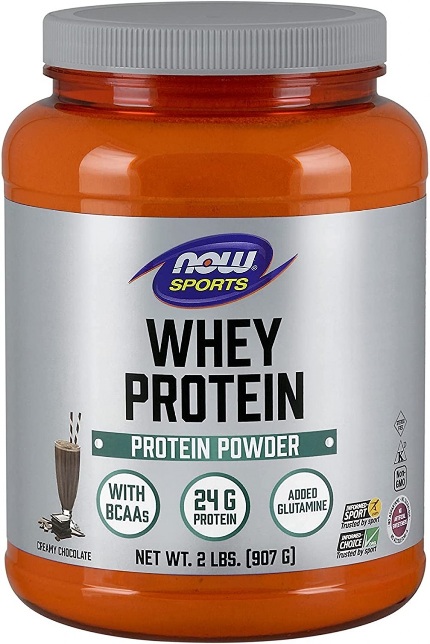 NOW Sports Nutrition, Whey Protein Creamy Chocolate Powder, 2-Pound