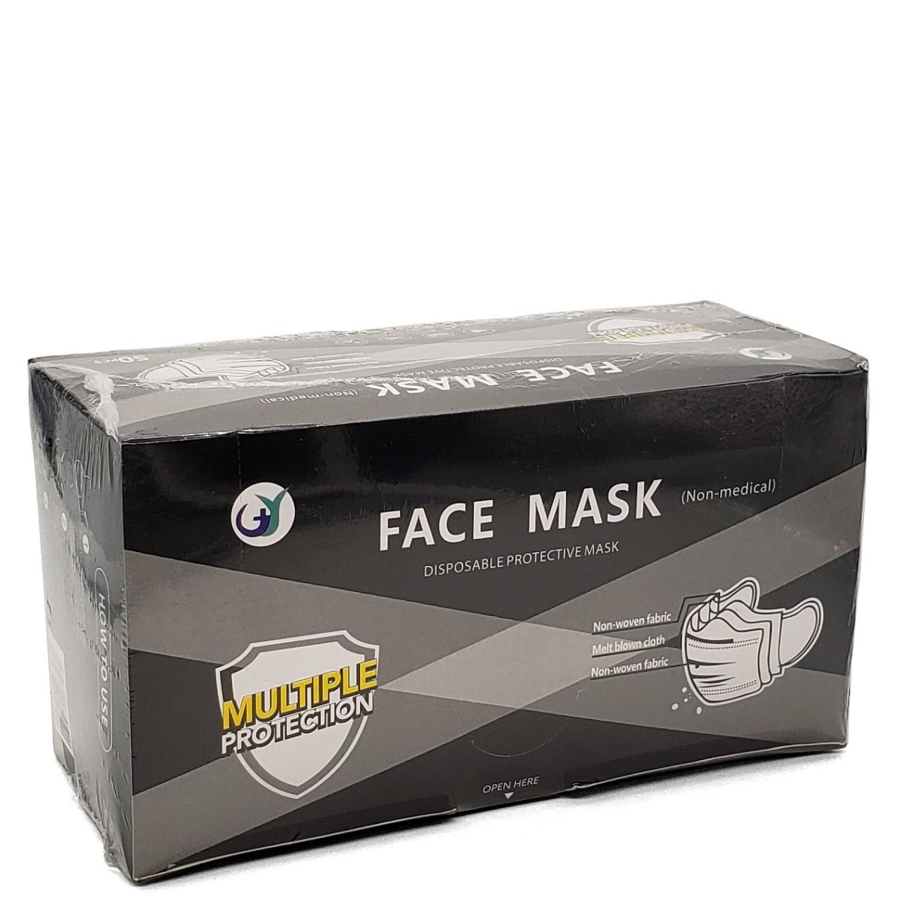 DISPOSABLE FACE MASKS BLACK 50s