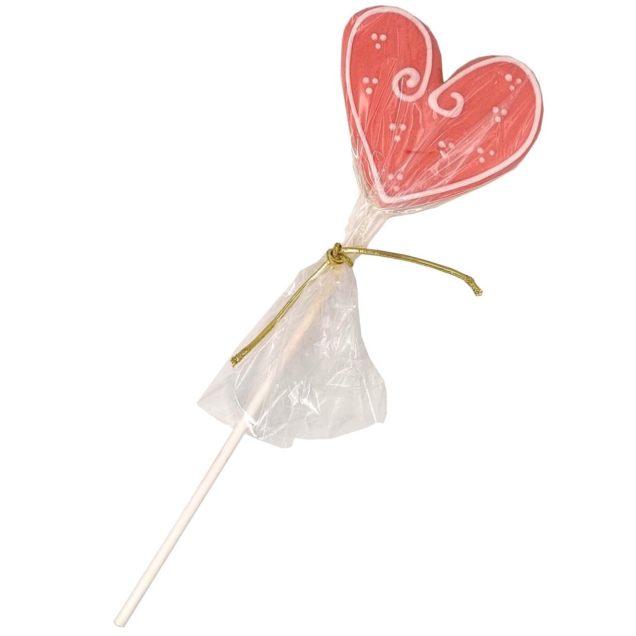 VALENTINE COOKIE LOLLIPOP HEART 1ct