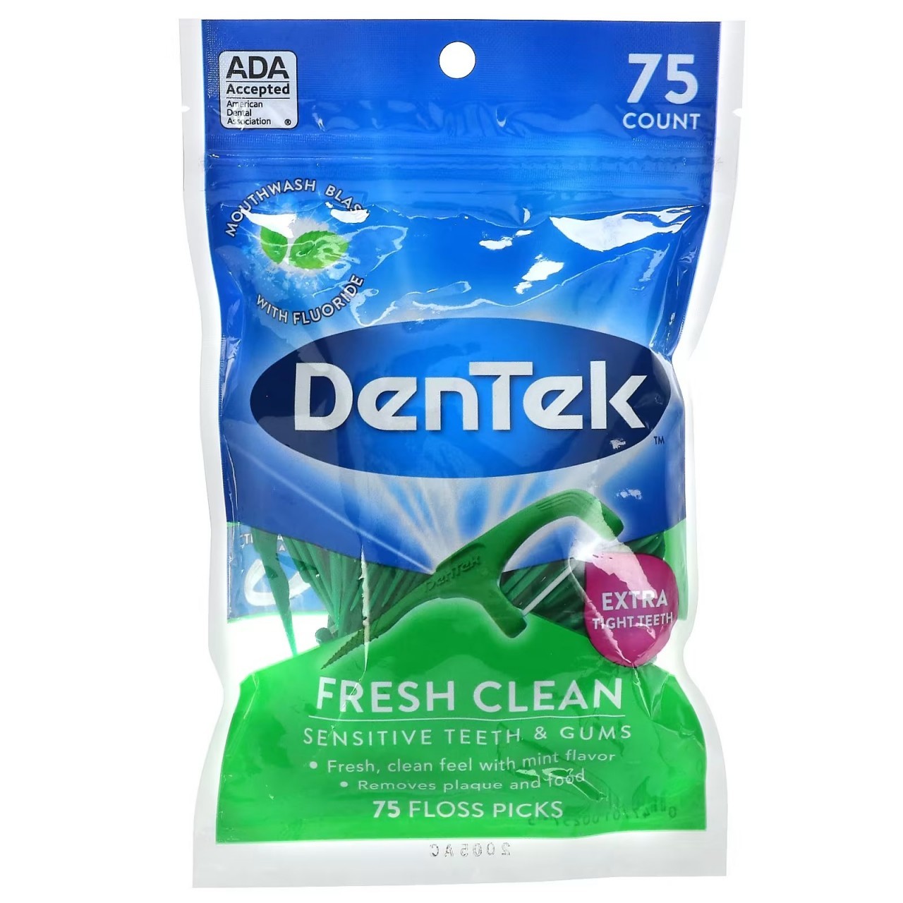DENTEK FLOSS PICKS MOUTHWASH BLAST 75s