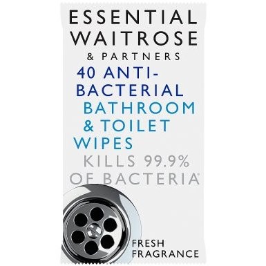 WAITROSE ESS AB BATHROOM WIPES 40s