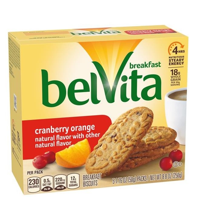 NABISCO BELVITA B/F CRAN ORANGE 5x50g