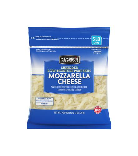 Member's Selection Shredded Mozzarella Cheese, 1.36 kg / 3 lb