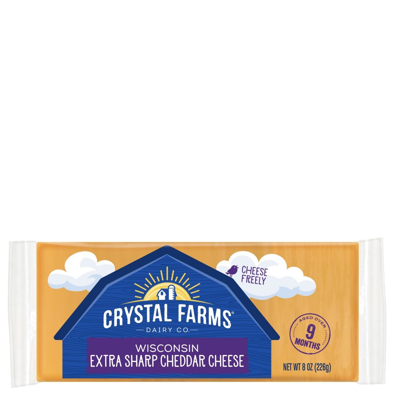 CRYSTAL FARMS CHEDDAR X/SHARP BLK 8oz