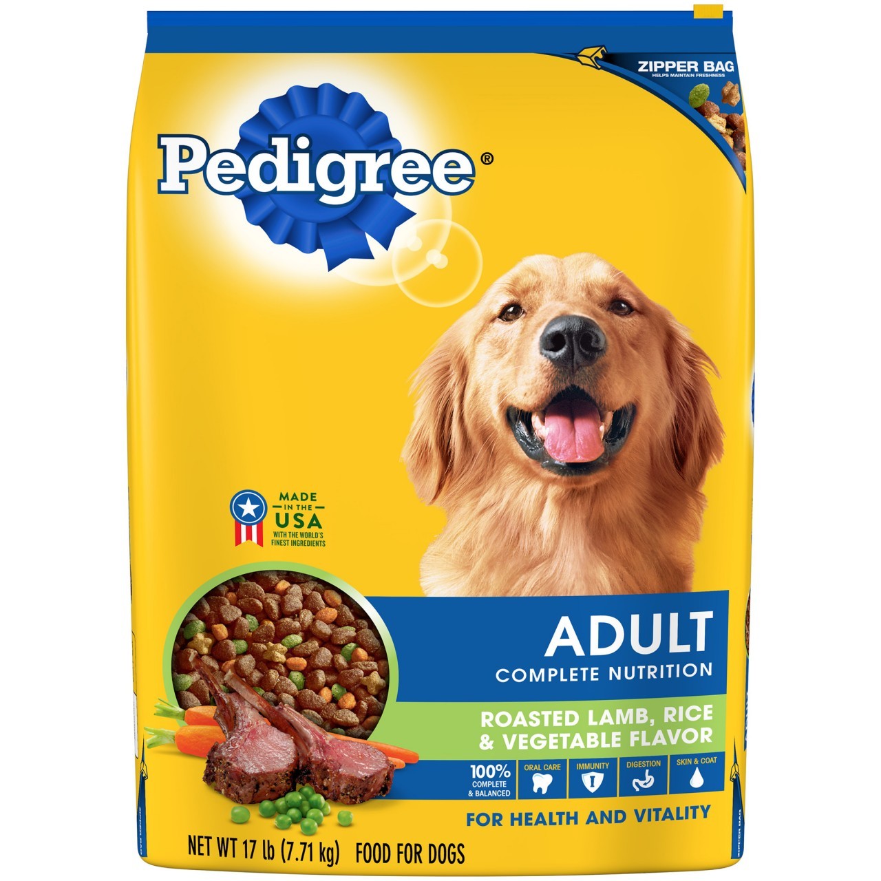 PEDIGREE ADULT CHICKEN RICE VEG 17lb