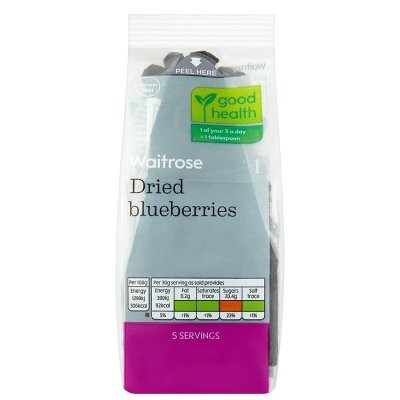 WAITROSE DRIED BLUEBERRIES 150g