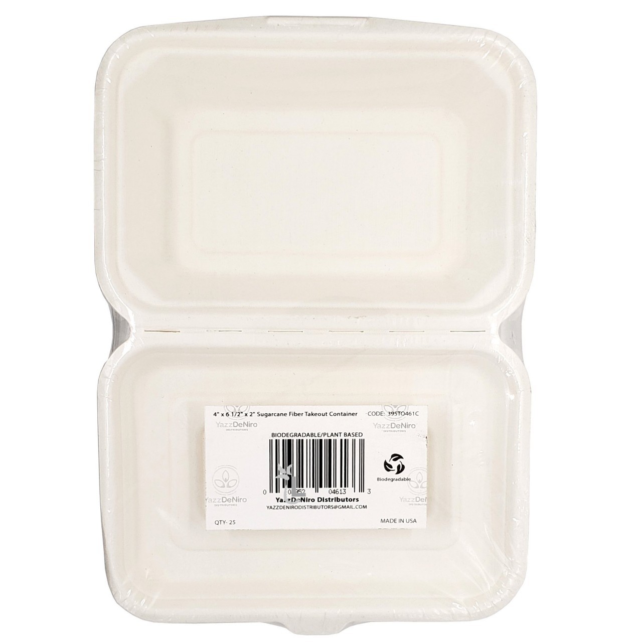 YAZZDENIRO TAKEOUT CONTAINER 4x6.5x2 25c