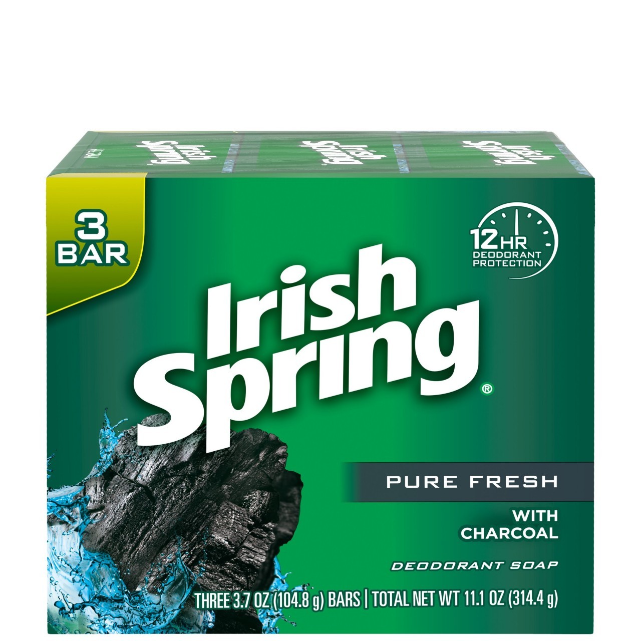 IRISH SPRING BAR CHARCOAL 3x3.7oz