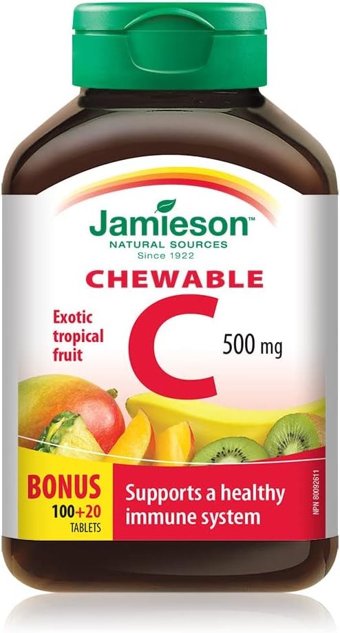 Jamieson Chewable Vitamin C 500 mg Tropical Fruit Flavour