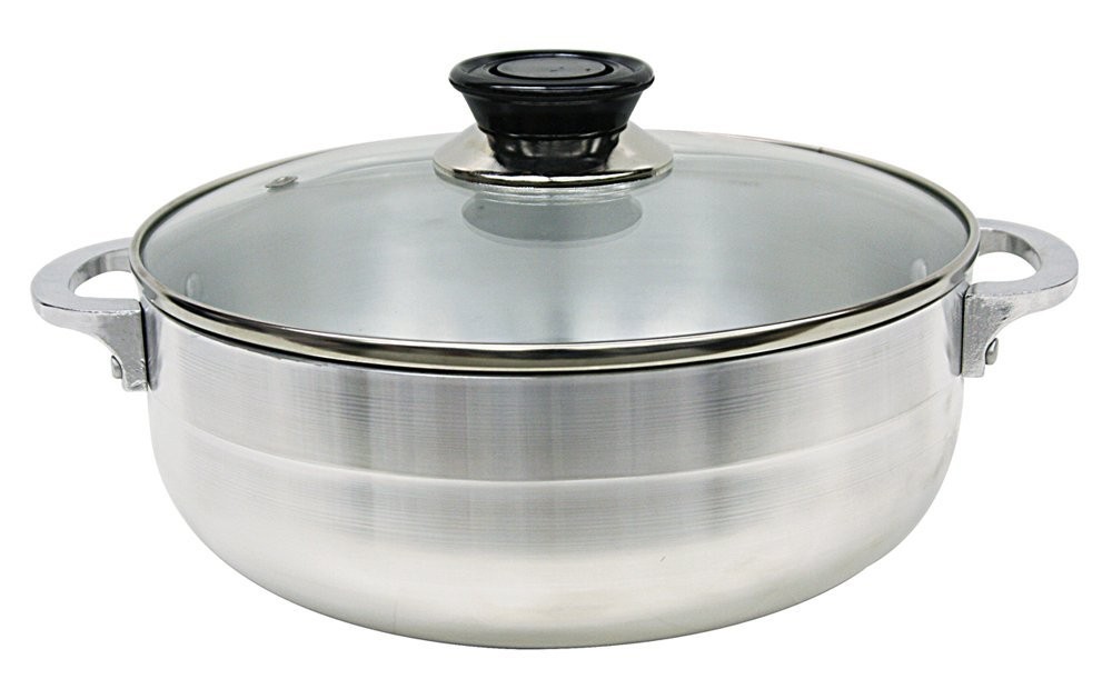 Home Basics AC10393 Aluminum Caldero With Glass Lid