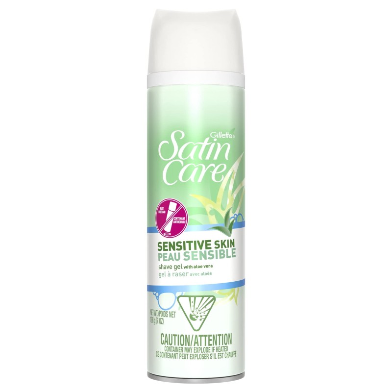 GILLETTE SATIN CARE SHAVE GEL WITH ALOE VERA FOR SENSITIVE SKIN 198g