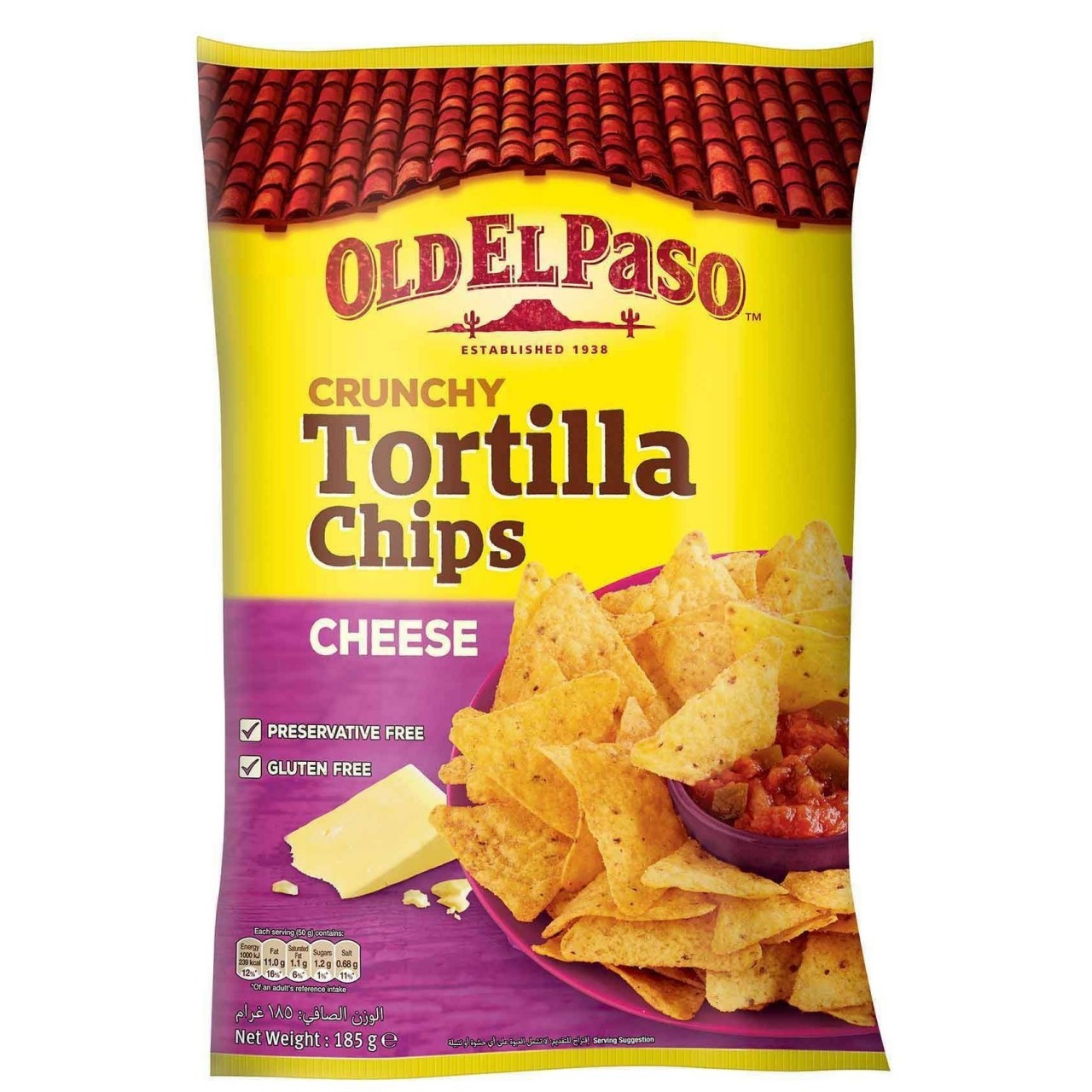 OLD EL PASO TORTILLA CHIPS CHEESE 185g