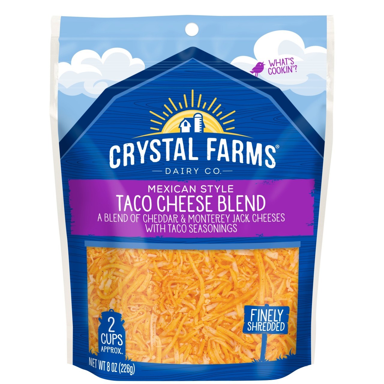 CRYSTAL FARMS MEXICAN TACO SHRED 8oz