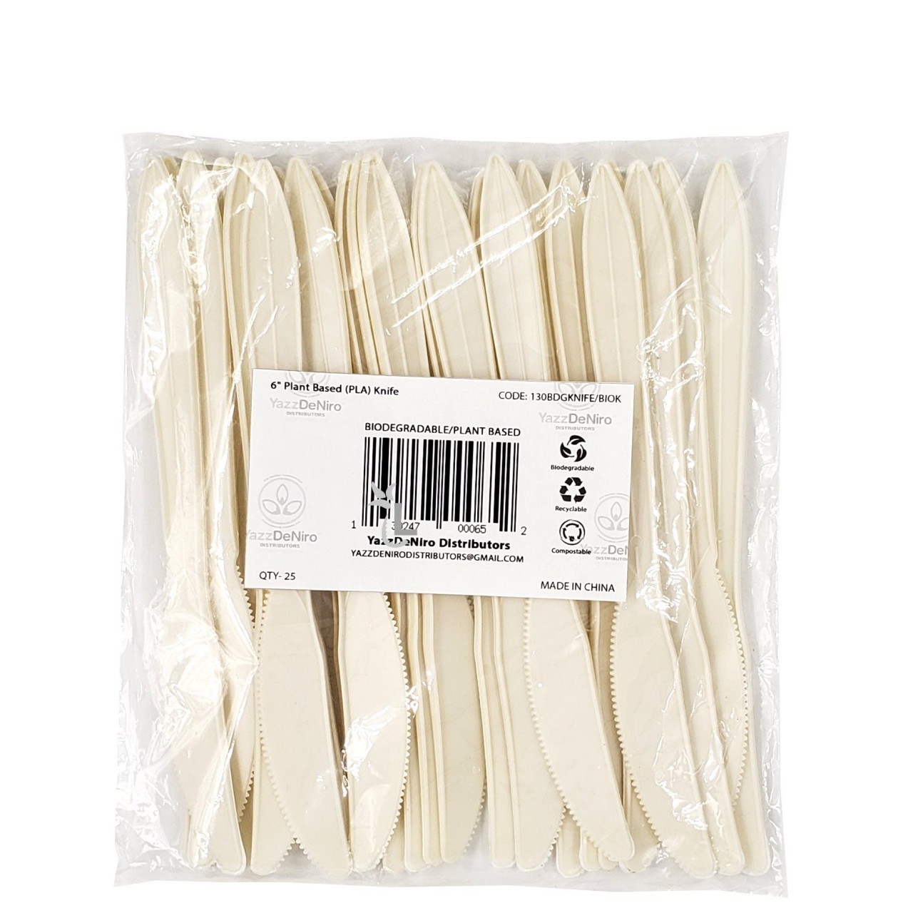 YAZZDINERO BIODEGRABLE KNIFE 25ct