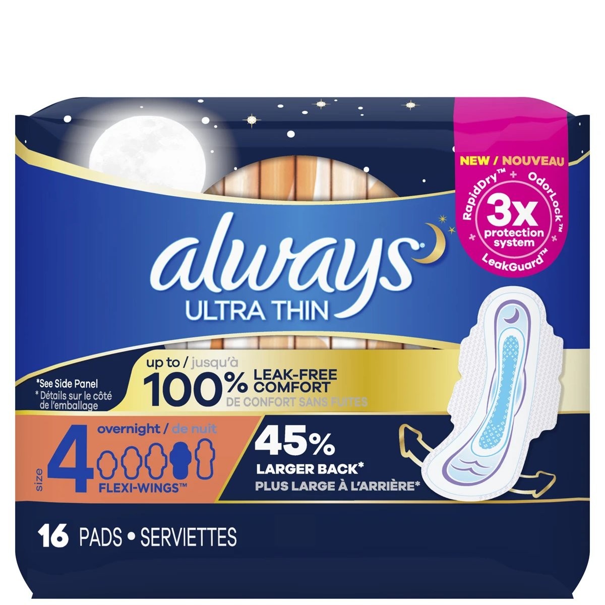 ALWAYS MAXI RAPIDDRY OVERNIGHT WING 16s