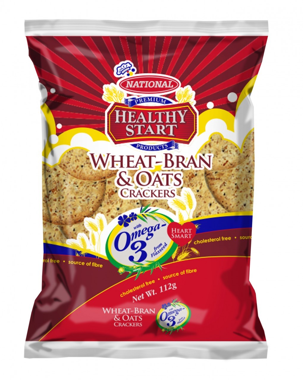 NATIONAL CRACKERS WHEAT BRAN OATS 112g