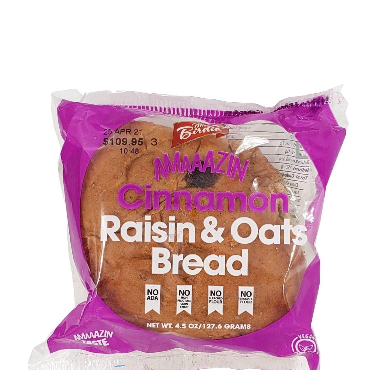 MISS BIRDIE CINN RAISIN OATS BREAD 4.5oz