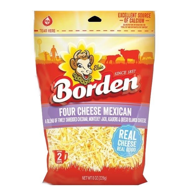 BORDEN 4 CHEESE MEXICAN SHRED 8oz