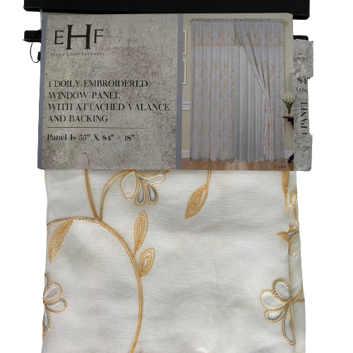 Estex Home Fashions Embroidered Window Panel