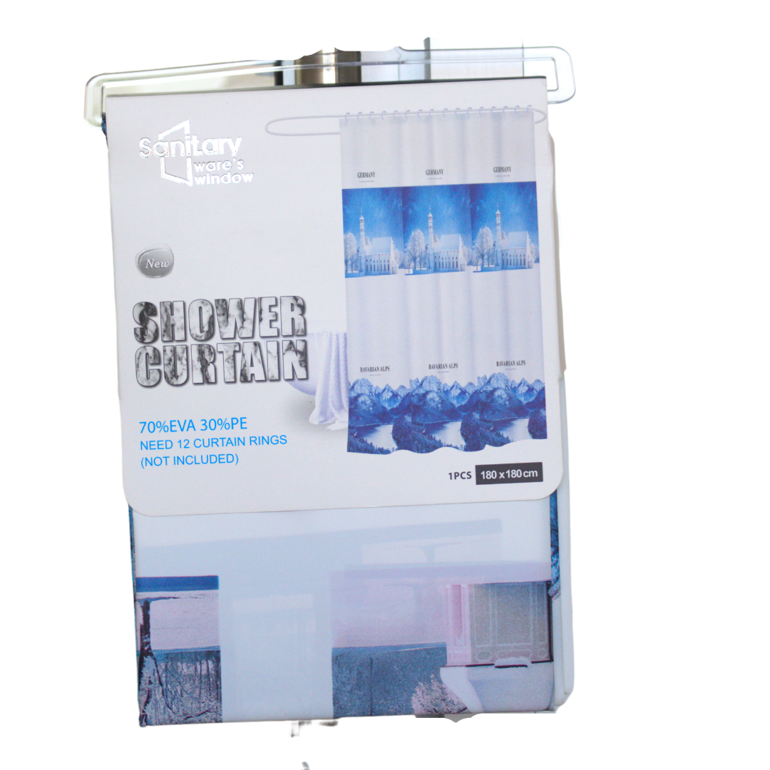 Sanitary Ware's Window Shower Curtain 1 PCS, 180x180 cm