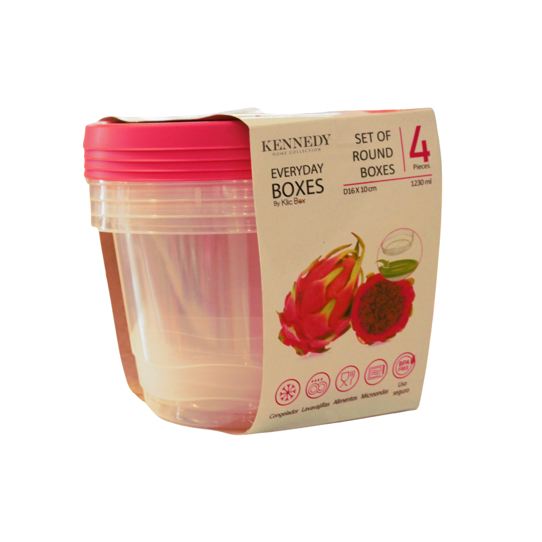 Kennedy Round Lunch Boxes, 4 pcs